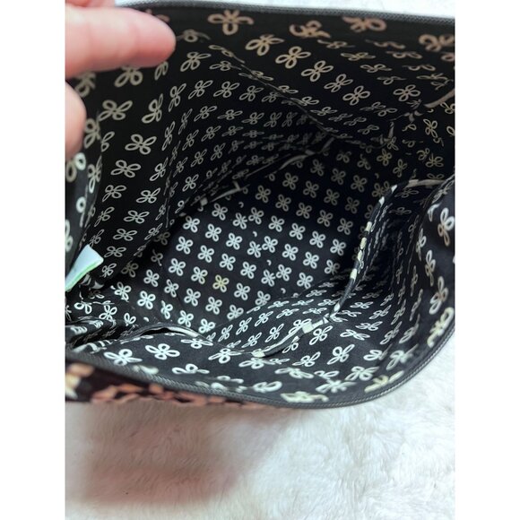 Vera Bradley Lola Quilted Shoulder Bag With Black & White Geometric Pattern - Picture 7 of 12